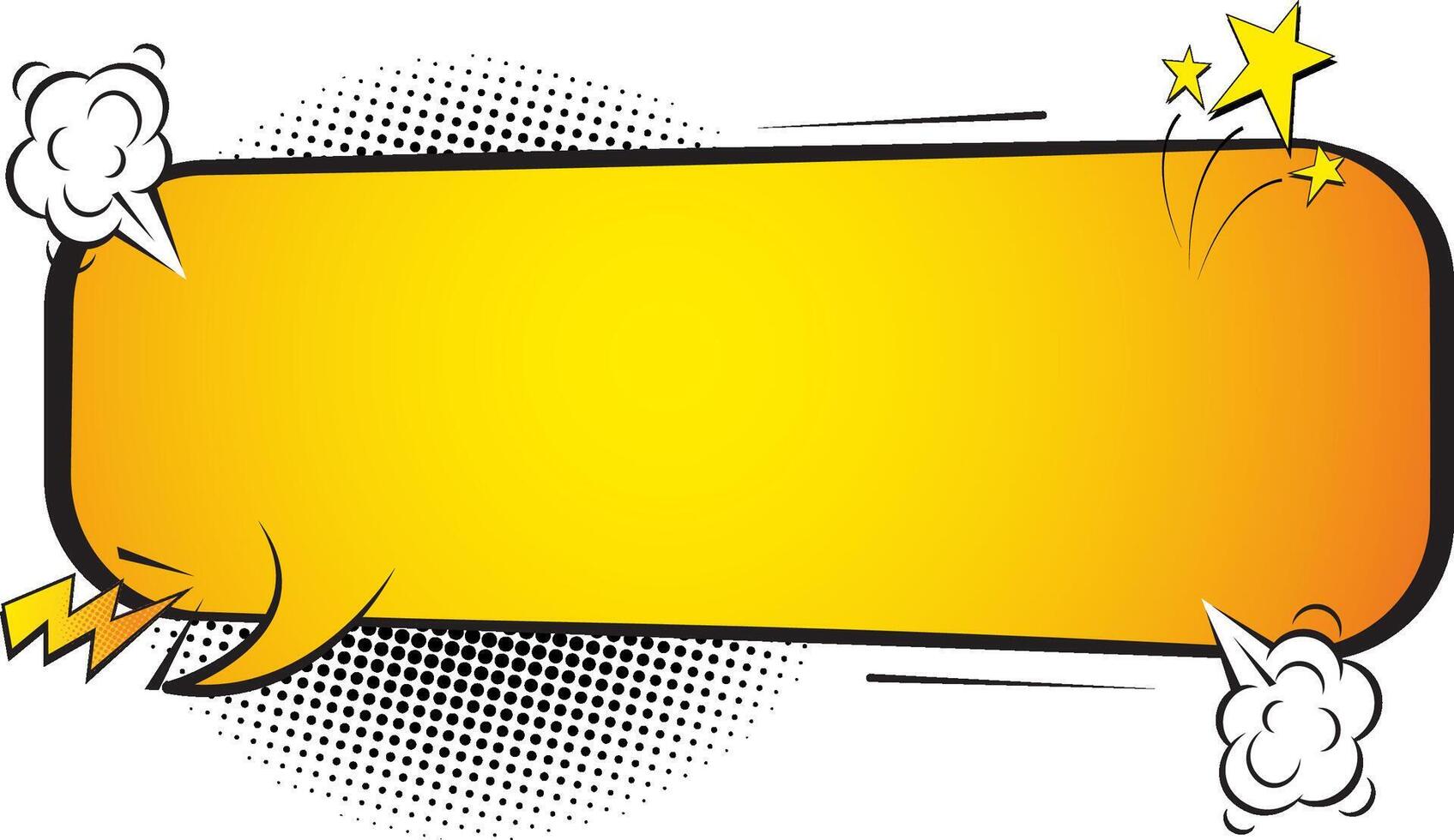 Blank speech bubble for comic book. Yellow comic bubble. Speech balloon or chat bubble isolated background vector