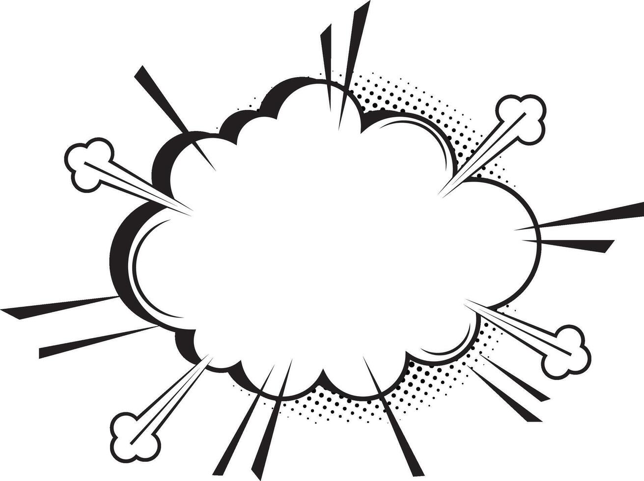 Comic explosions isolated on white background. Blank comic bubbles and elements. Comic effect shape with pop art style vector