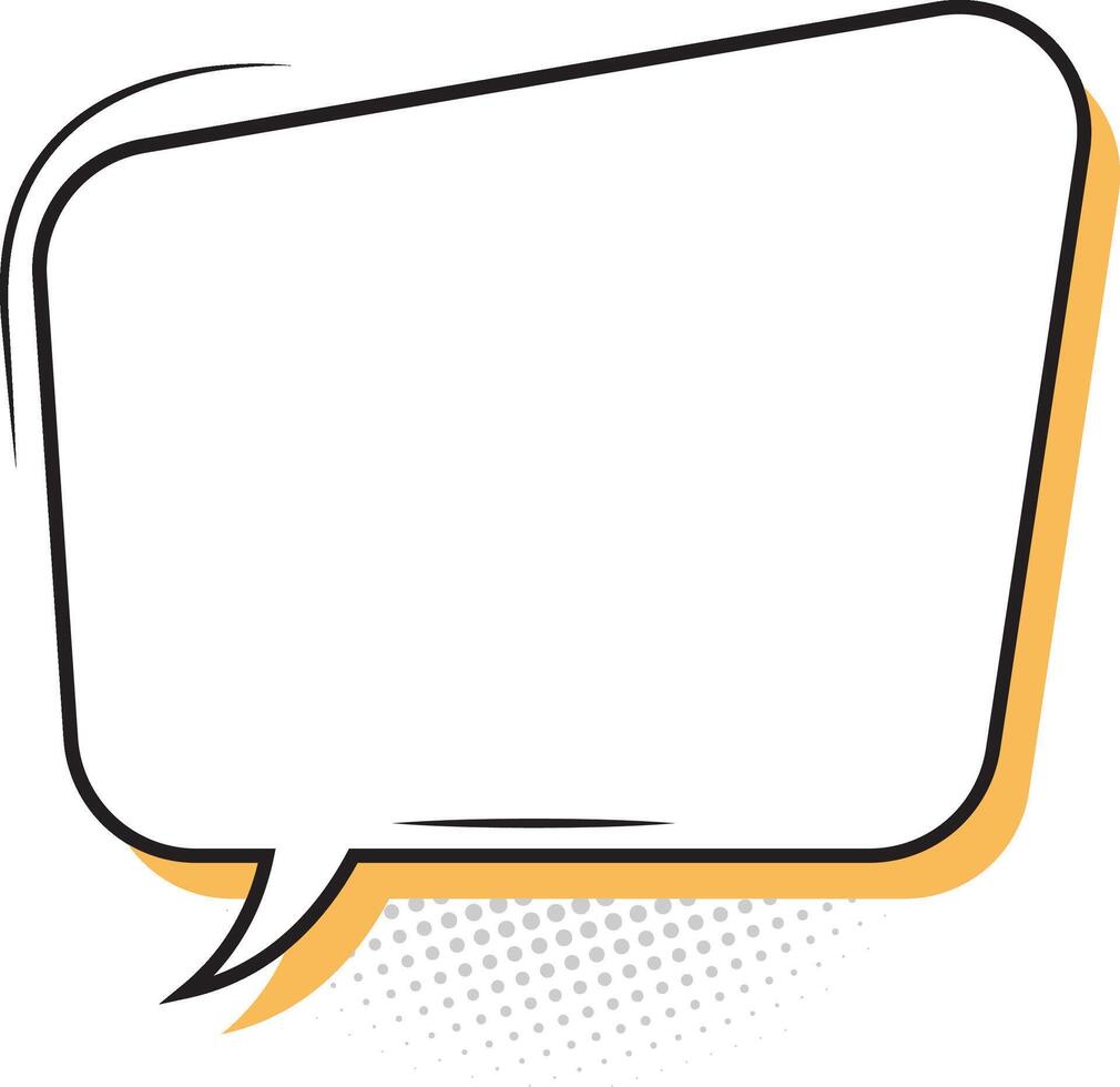 Comic Style Speech Bubble with Halftone Shadow vector