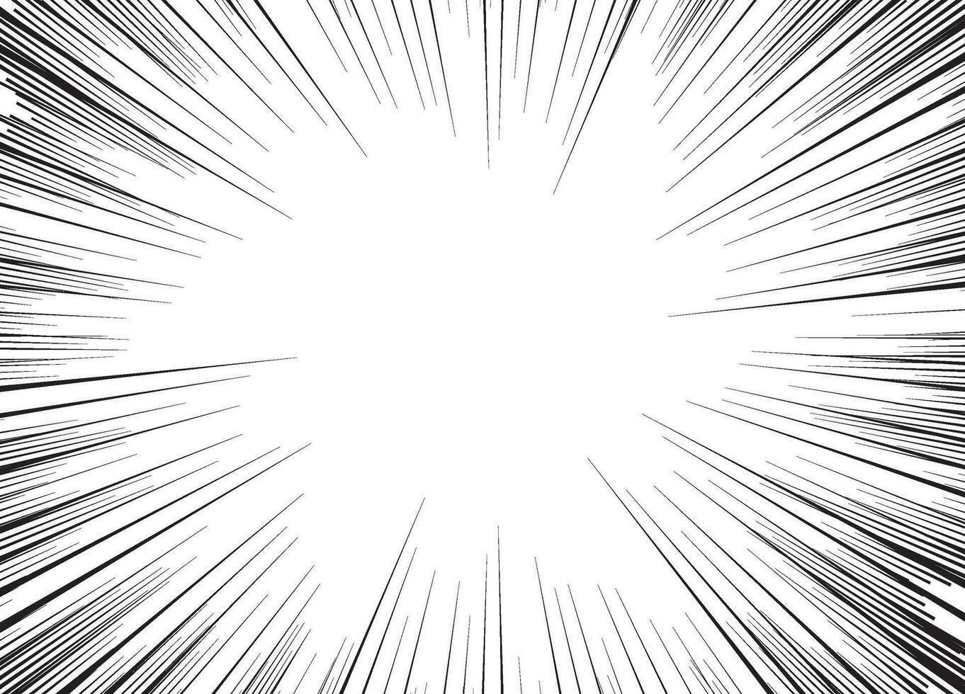 Manga speed lines background. Black and white comic effect. Comic book action lines isolated on transparent background vector