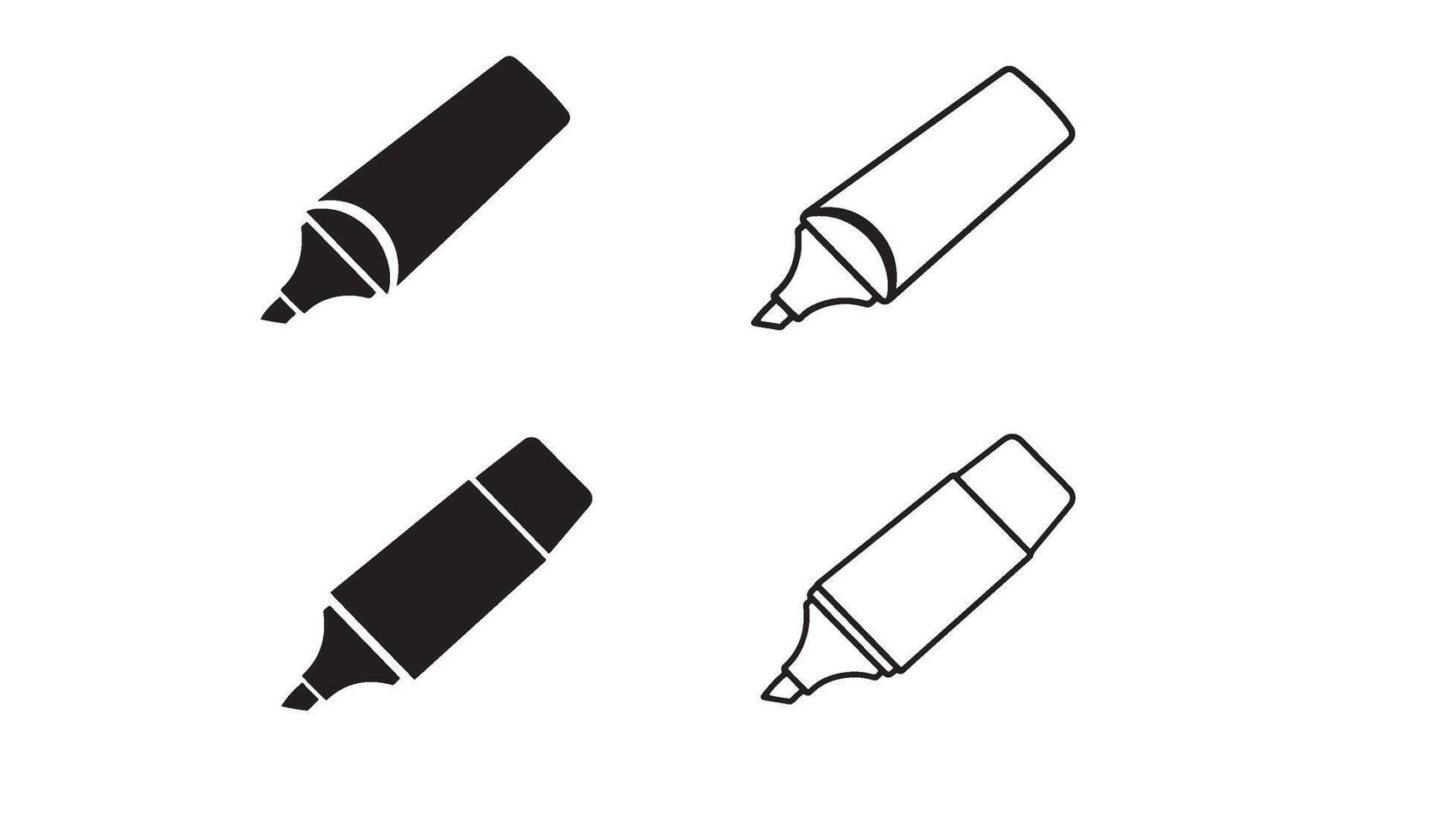 Line art quill symbol logo bundle illustration for elegant signature brand or writing tools vector