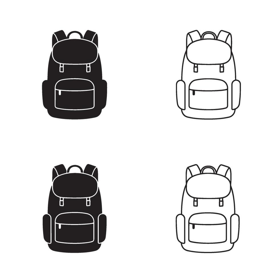 Silhouette backpack and school bag set perfect for classroom design and school branding vector