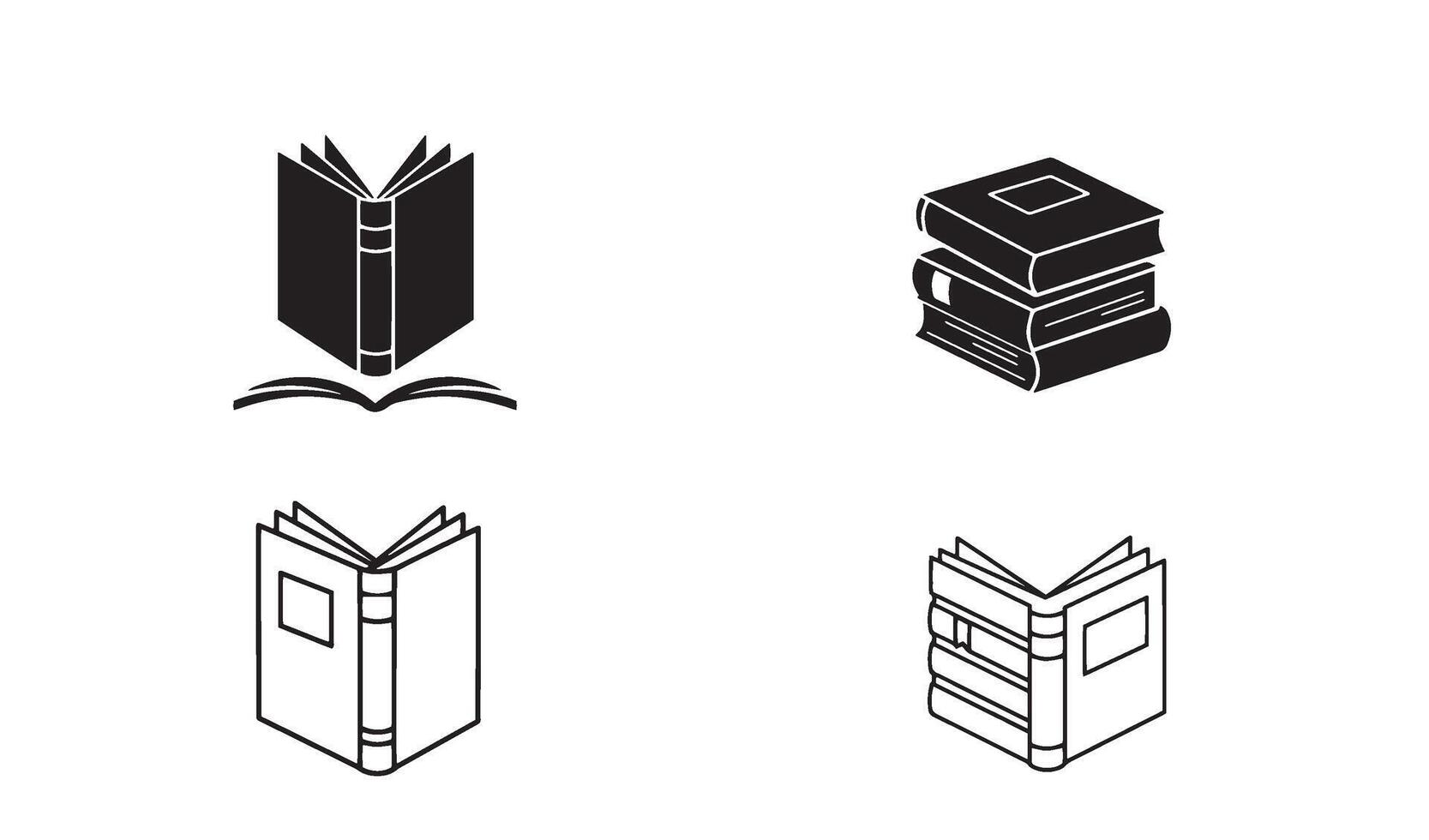 Minimal book logo pack in line art style great for bookstore branding and knowledge identity vector