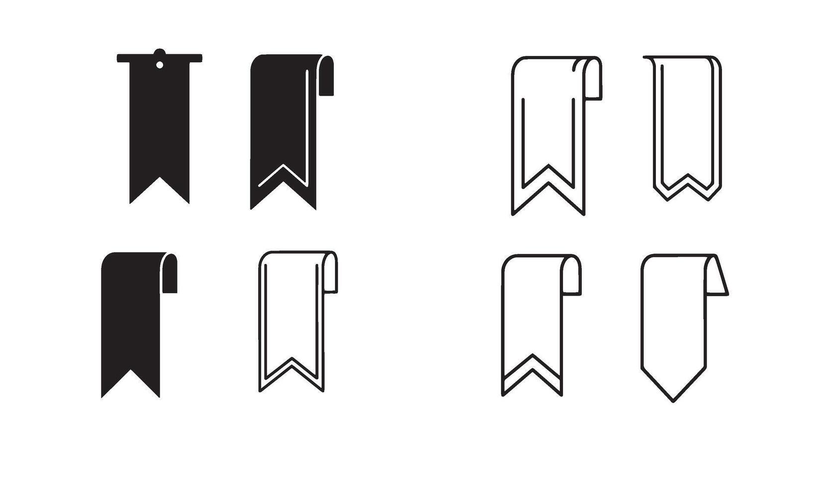 Reading bookmark logo symbol set in clean line art ideal for school stationery and branding vector