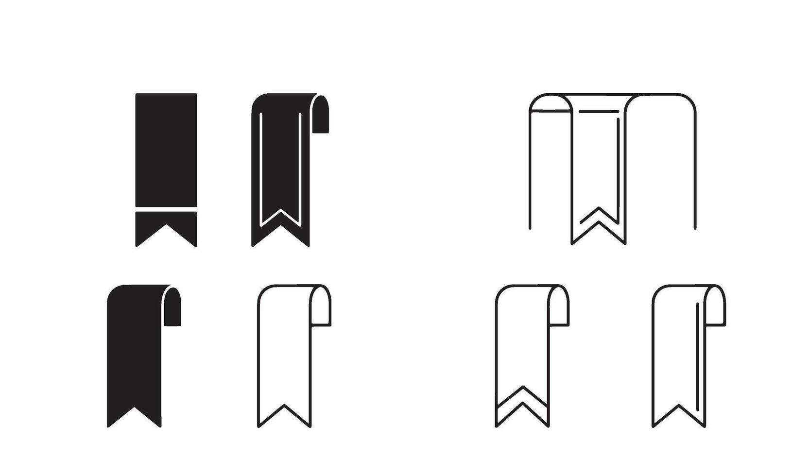 Elegant bookmark logo pack with fine silhouette illustration for reading accessories and design vector