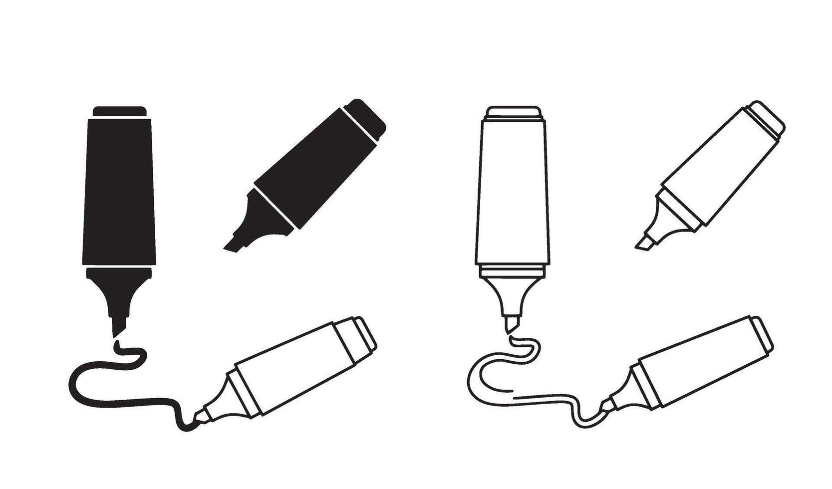 Quill pen icon logo bundle outline design illustration for education publishing or writer brand vector