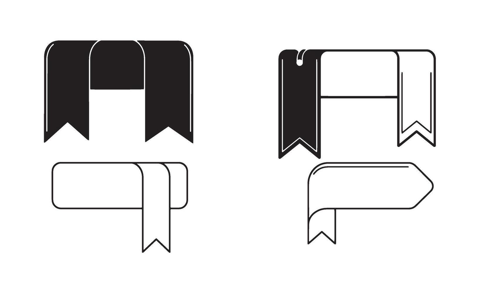 Bookmark theme logo set in silhouette illustration perfect for publishing and design business vector