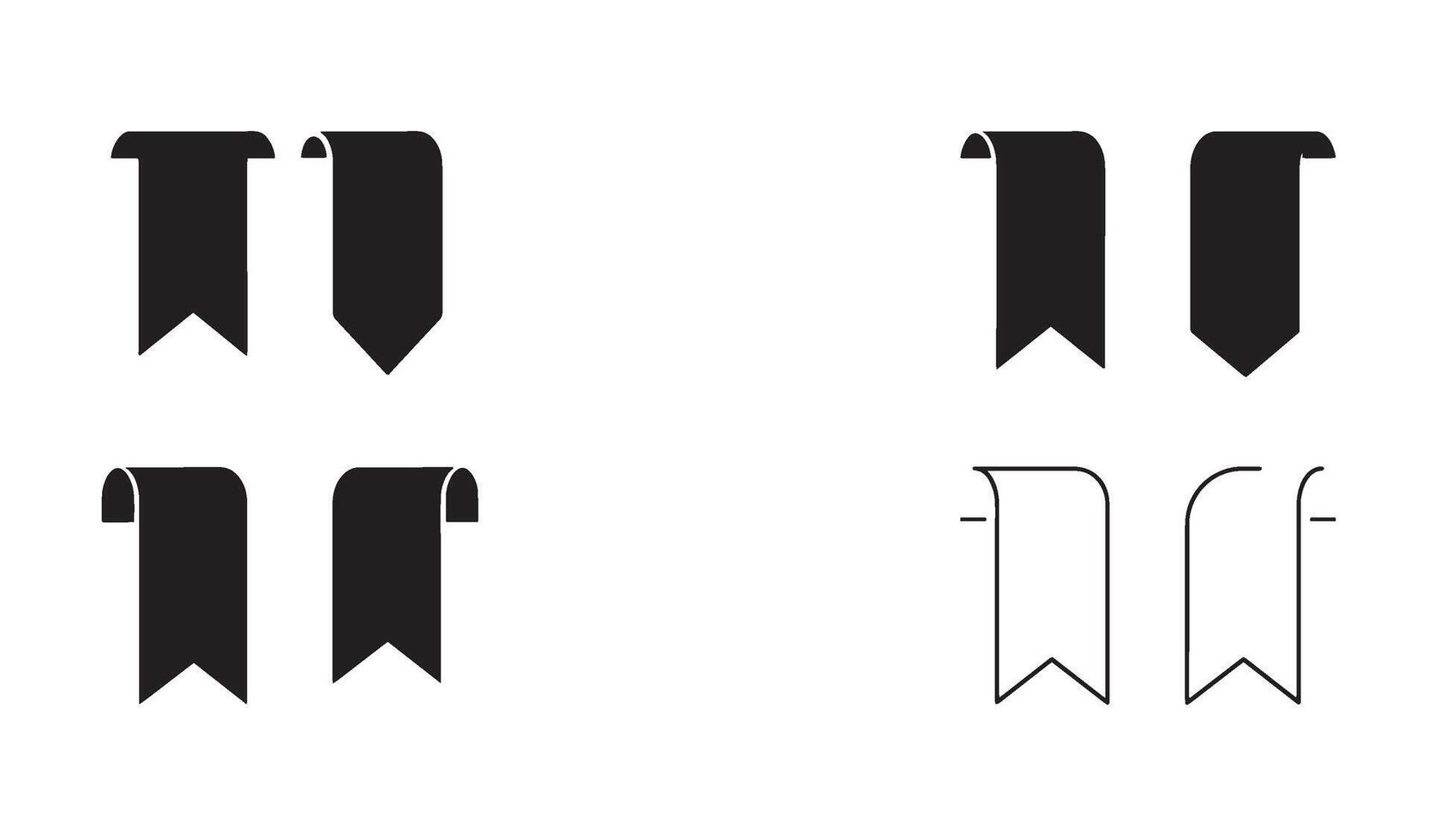 Line art bookmark logo collection perfect for author stationery brand and book accessories vector