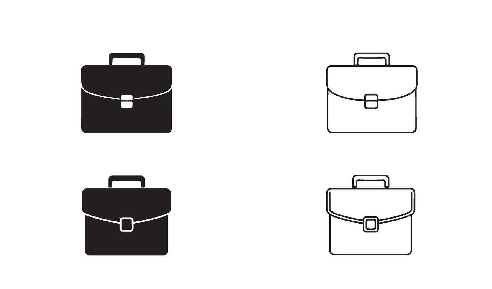 Professional briefcase logo set with outline illustration for office branding and identity design vector
