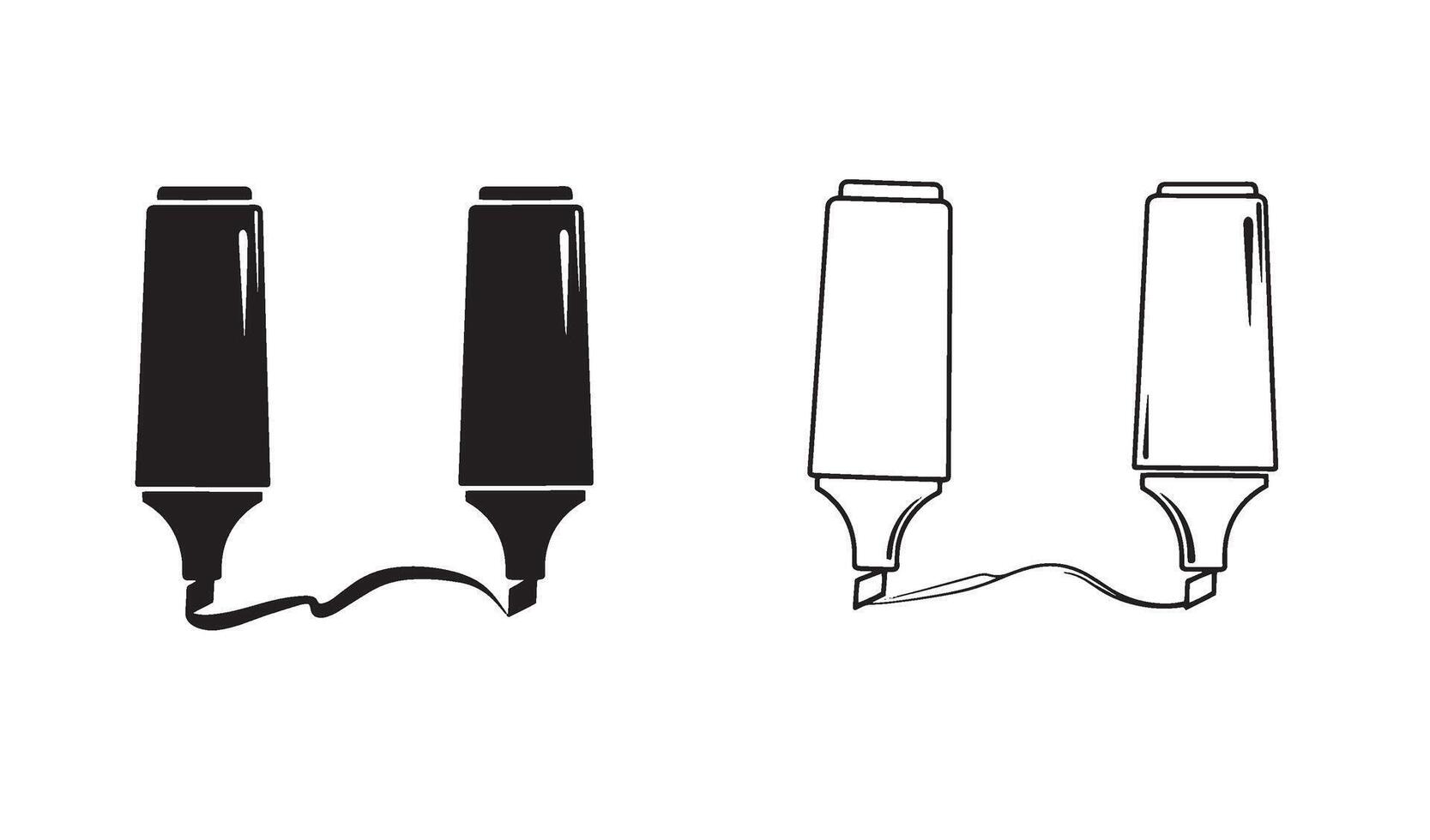 Simple modern highlighter icon set design silhouette illustration for company identity pack vector