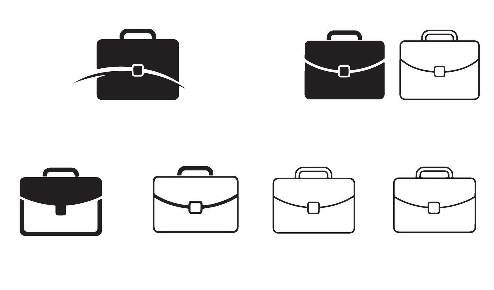 Briefcase bag logo pack in silhouette illustration perfect for manager branding and work themes vector