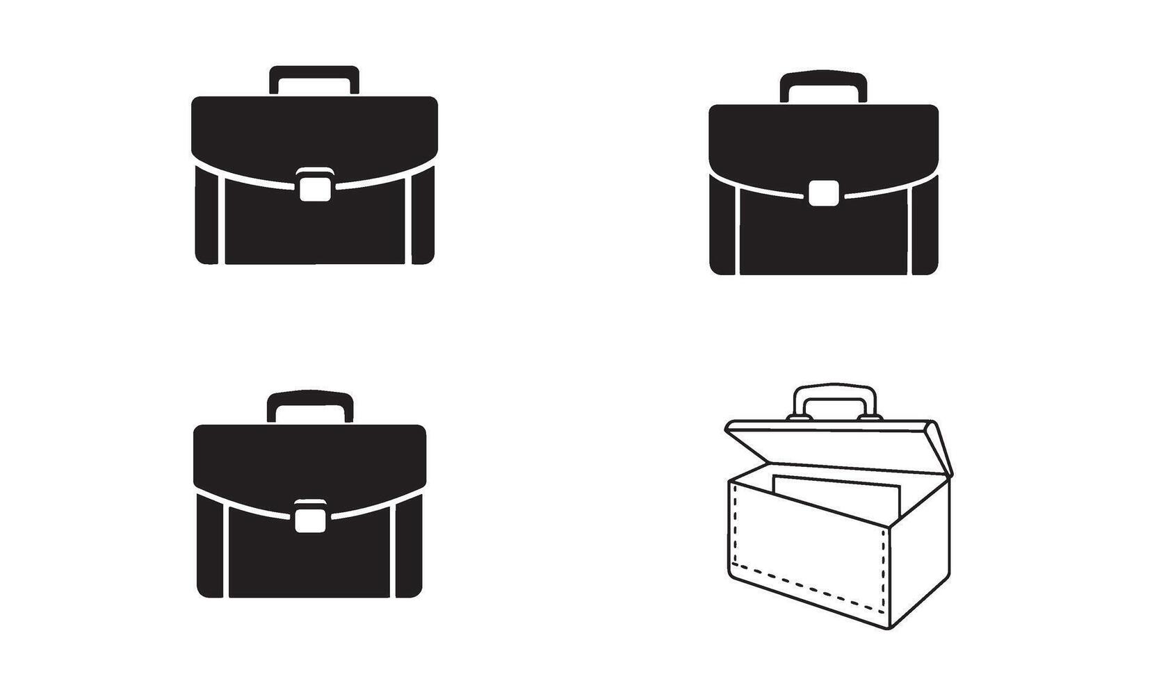 Clean line briefcase bag set perfect for company identity corporate gear and business toolkit vector
