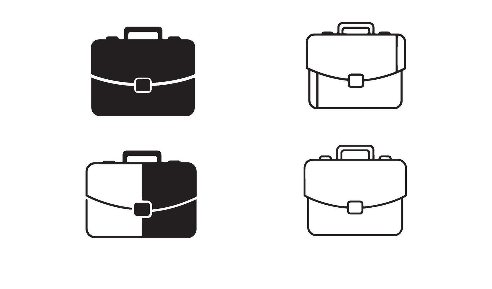 Business briefcase design set in minimal line art for modern office and corporate branding use vector