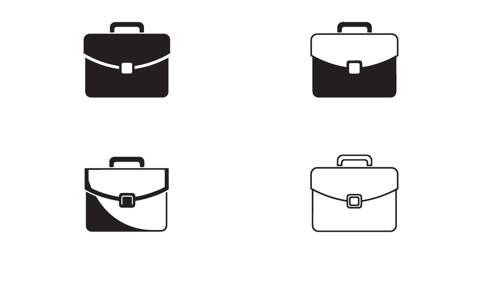 Briefcase bag logo set in clean silhouette perfect for business identity and office branding vector