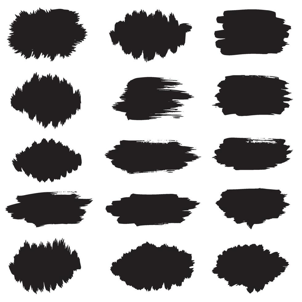 Elegant brush stroke ornament bundle in hand drawn silhouette for artistic packaging and branding vector