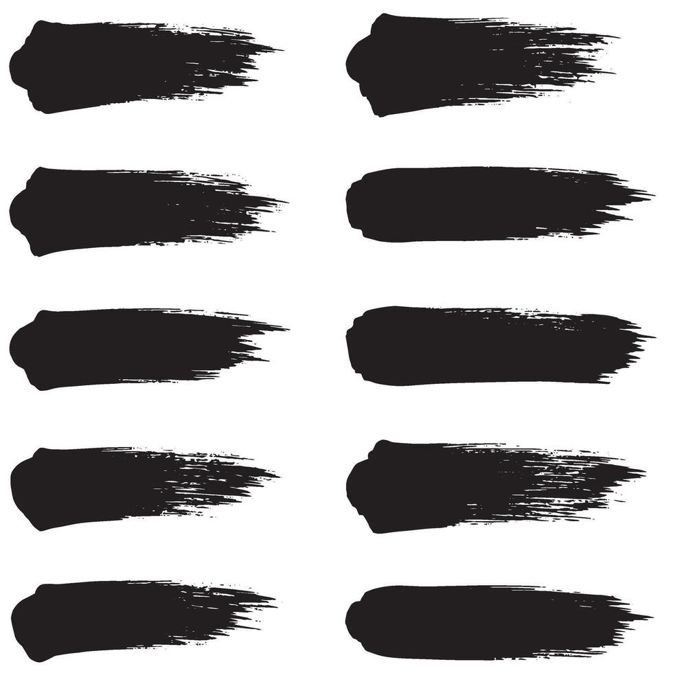 Silhouette brush strokes and ornament element set bundle for artistic layouts and graphic identity vector