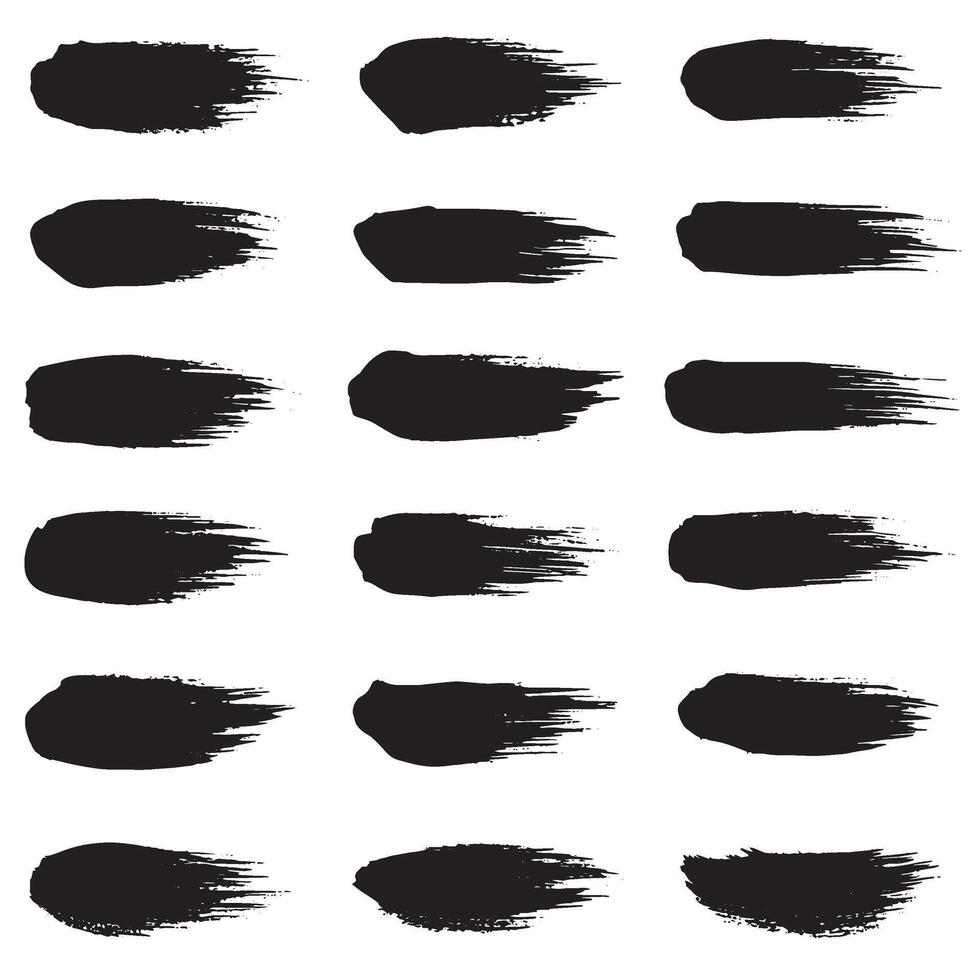 Silhouette bundle set of brush strokes and hand drawn ornament elements for posters and branding vector