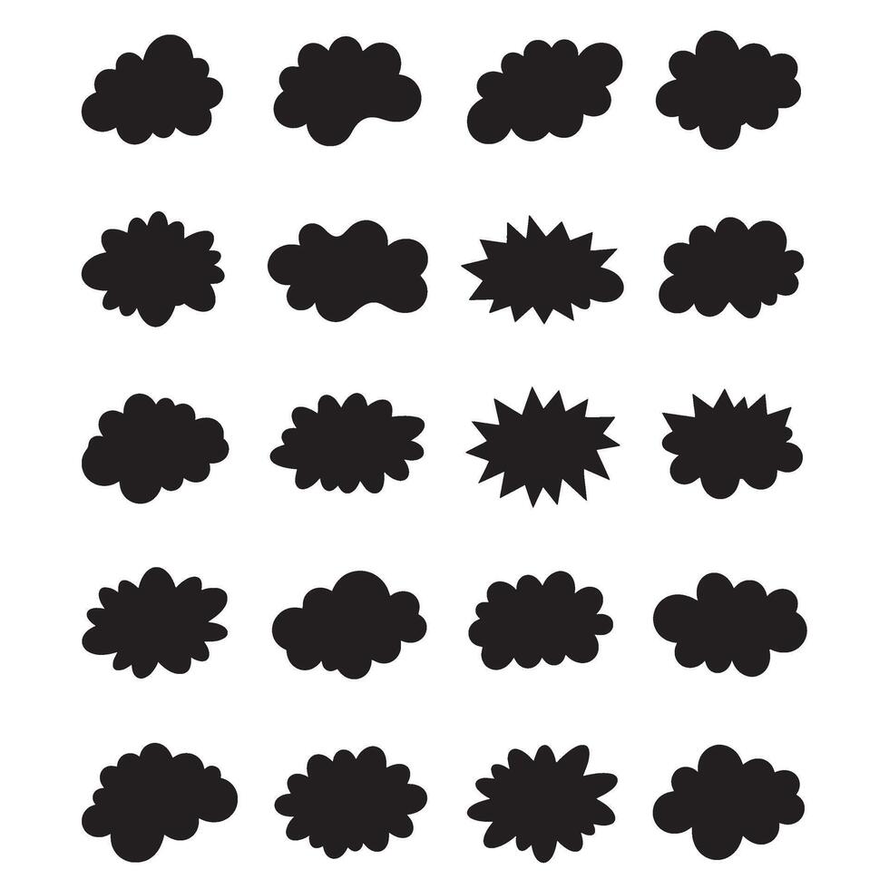 Abstract geometric shapes in silhouette bundle with organized grid design layout elements vector