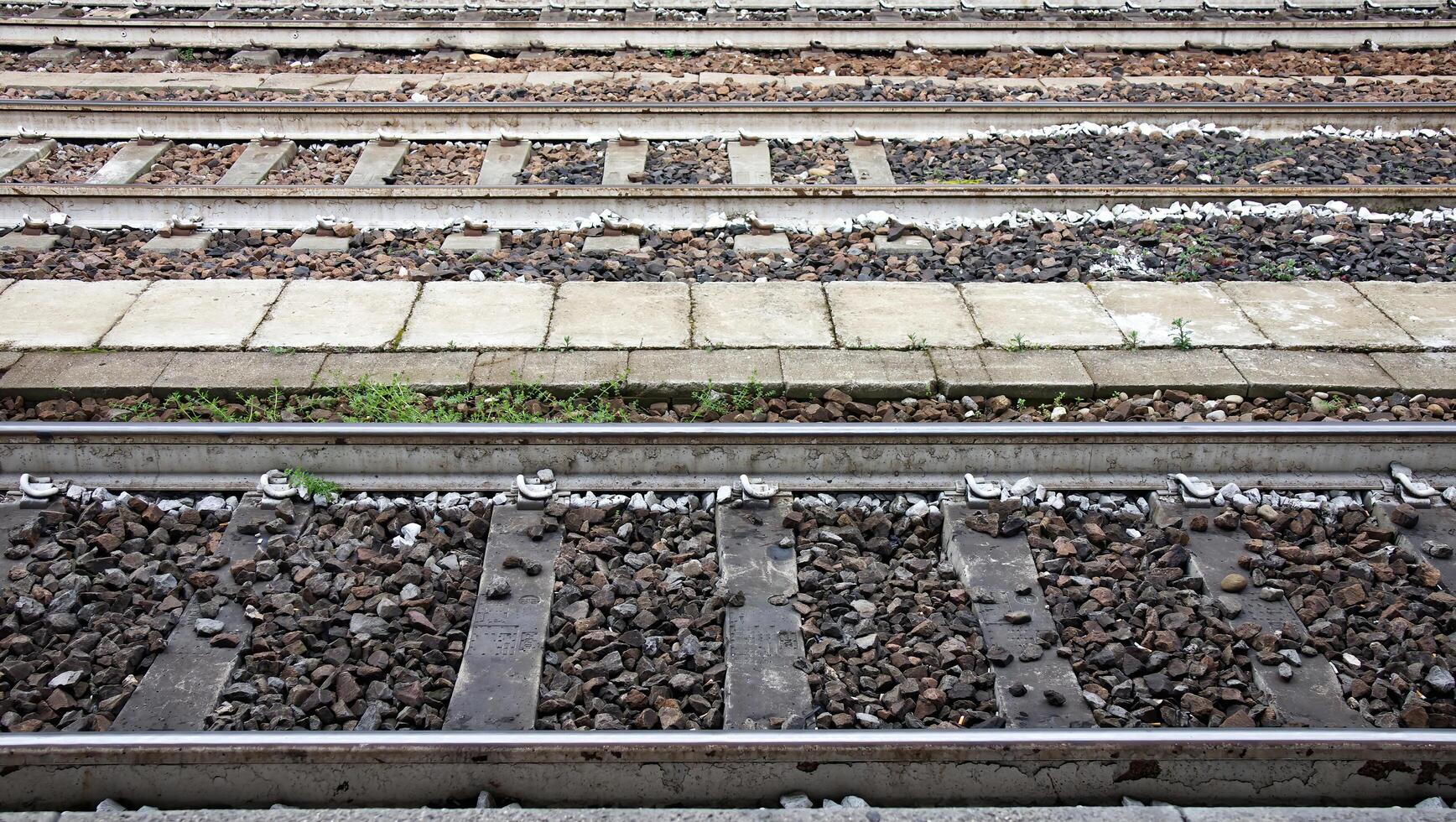 View of an Italian railway tracks. photo