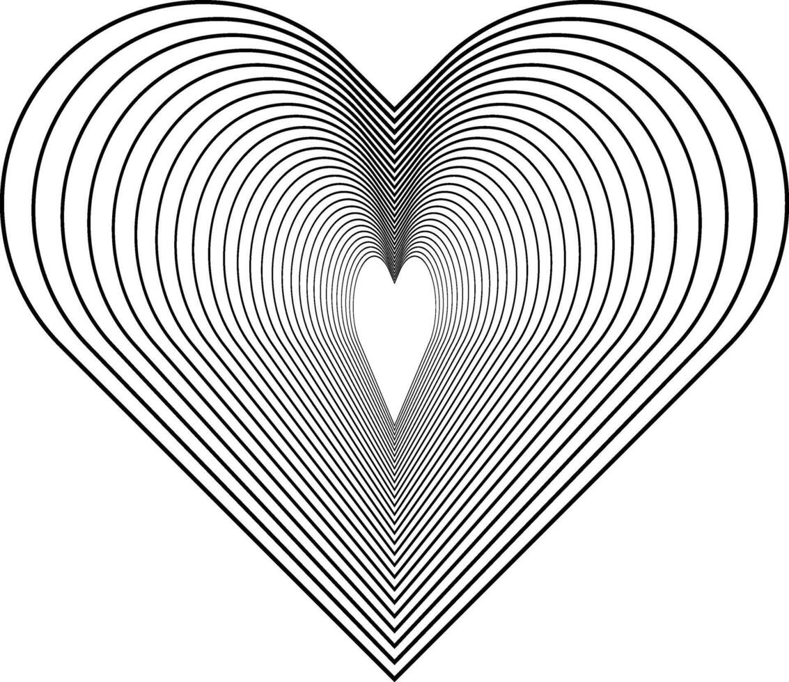 heart line art design with modern abstract romantic style vector