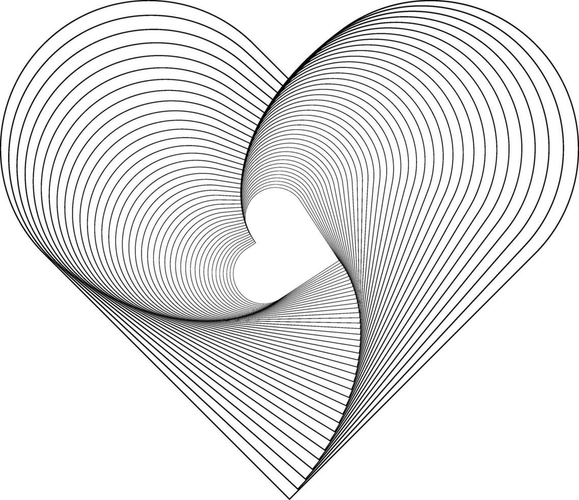modern heart line art print perfect for romantic artwork vector