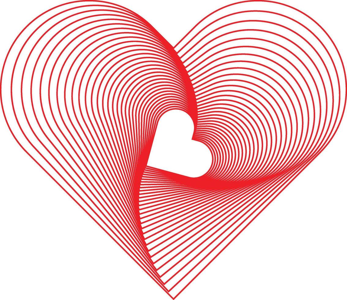 continuous heart line drawing for stylish love themed artwork vector