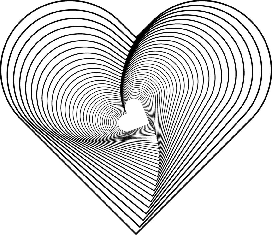 unique heart line drawing perfect for love poster design vector