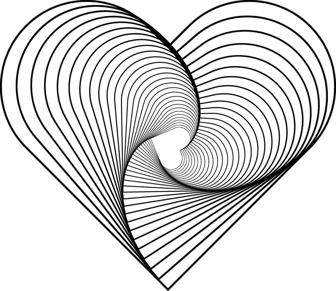 trendy heart line art concept for minimal abstract decor vector