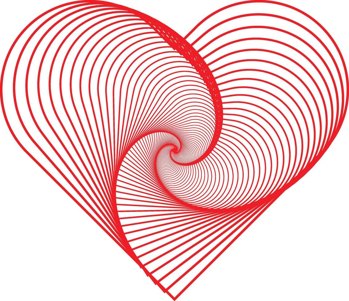 Elegant Heart Line Sketch For Trendy Home Decorations vector