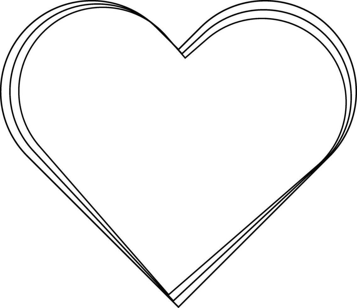 simple heart line sketch illustration for valentine card design vector