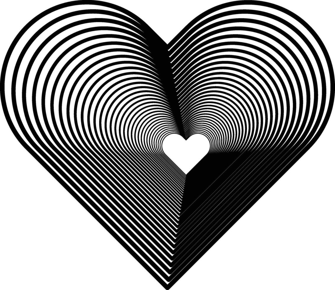 Heart Line Art Abstract Modern Design For Wall Decor vector