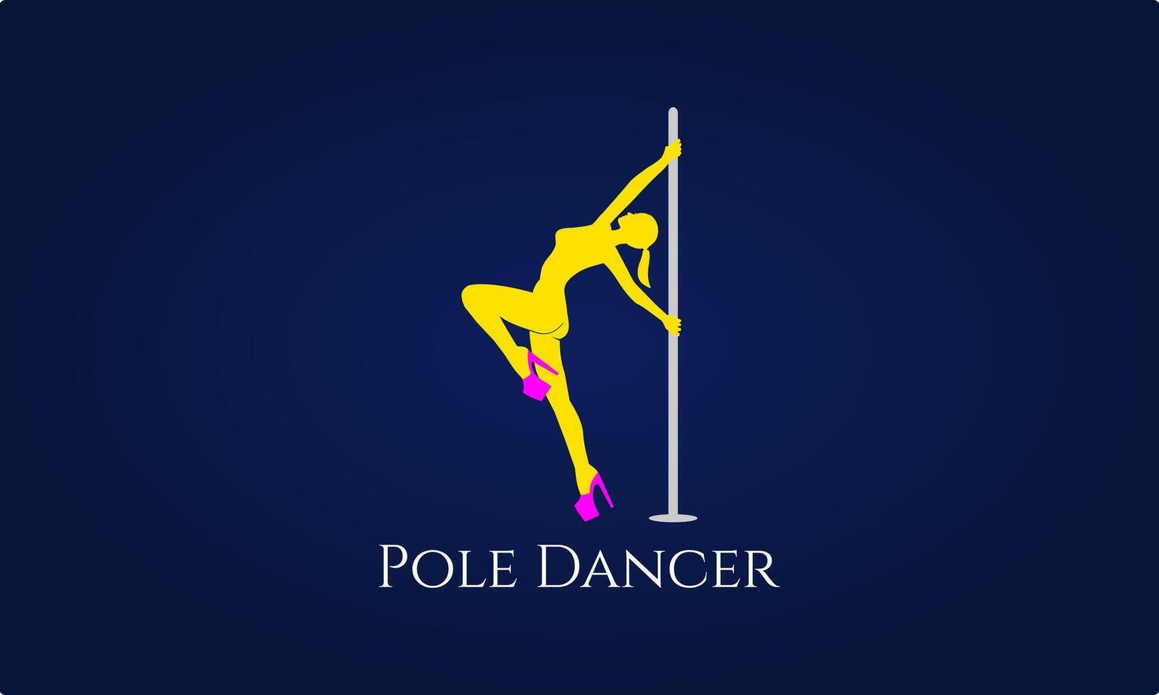 Elegant Lady Pole Dancing vector