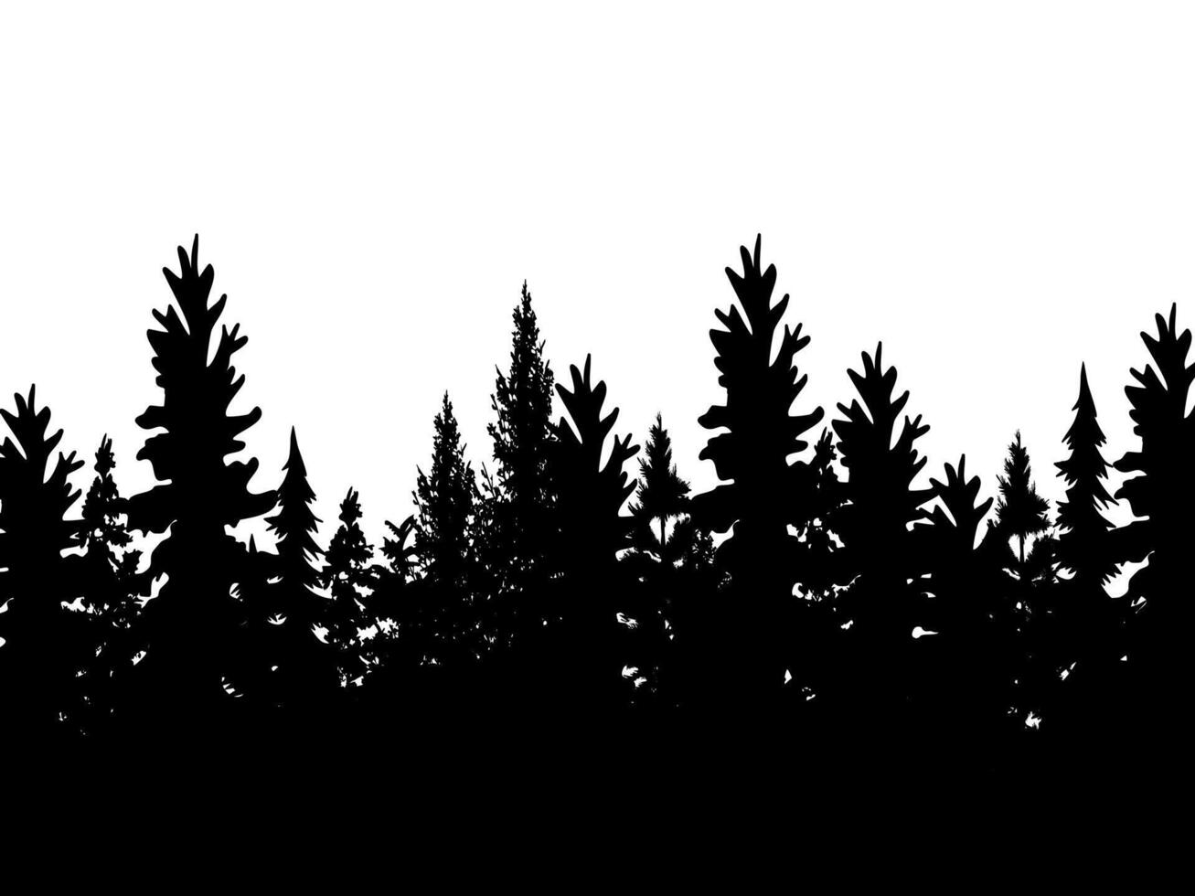 Set black palm tree nature forest view style. vector