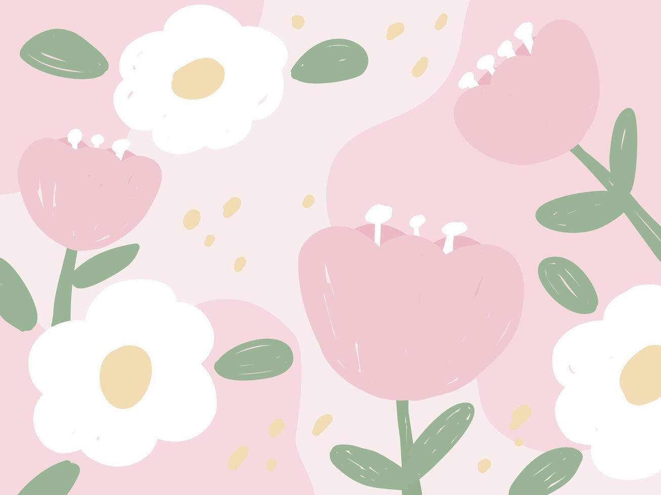 Flowers and leaf's wall art abstract shape background. vector