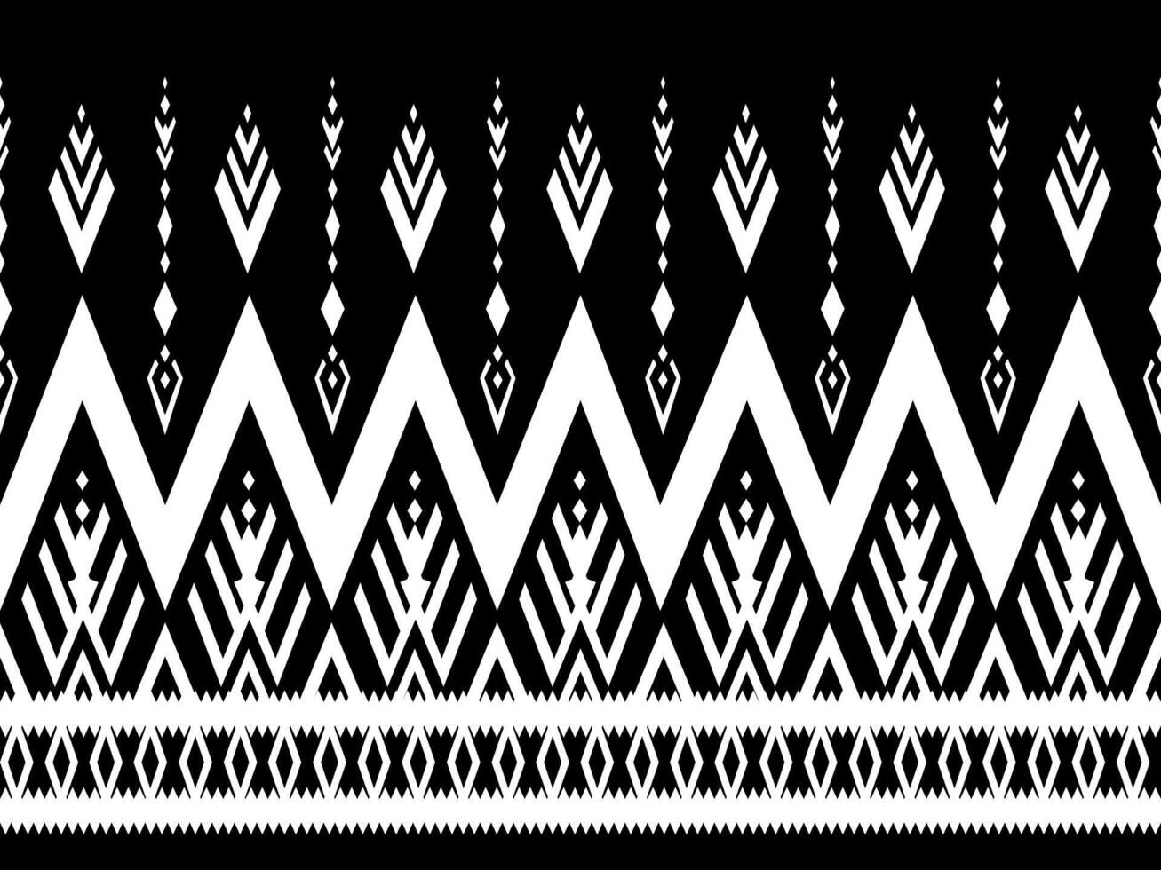Black and White color Geometric ethnic oriental pattern design. vector