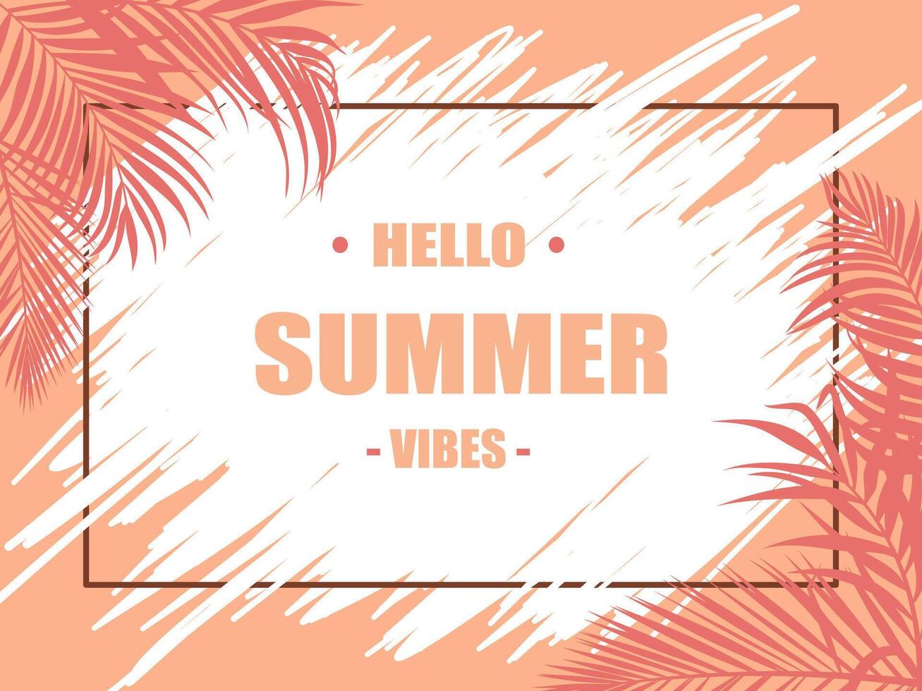 Hello summer text and plant of seasonal. vector