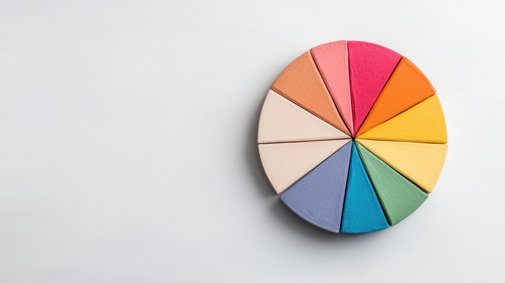 A colorful pie chart on a white background photo