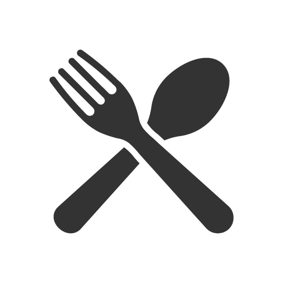Spoon and fork icon. perfect for representing food, restaurant vector