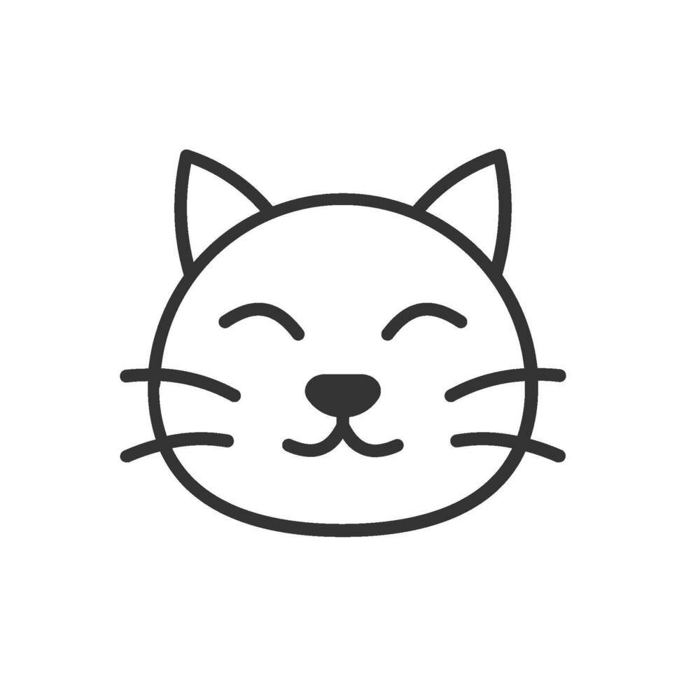 Smiling cat face icon. Suitable for use in various design projects, including websites, applications, and print materials vector