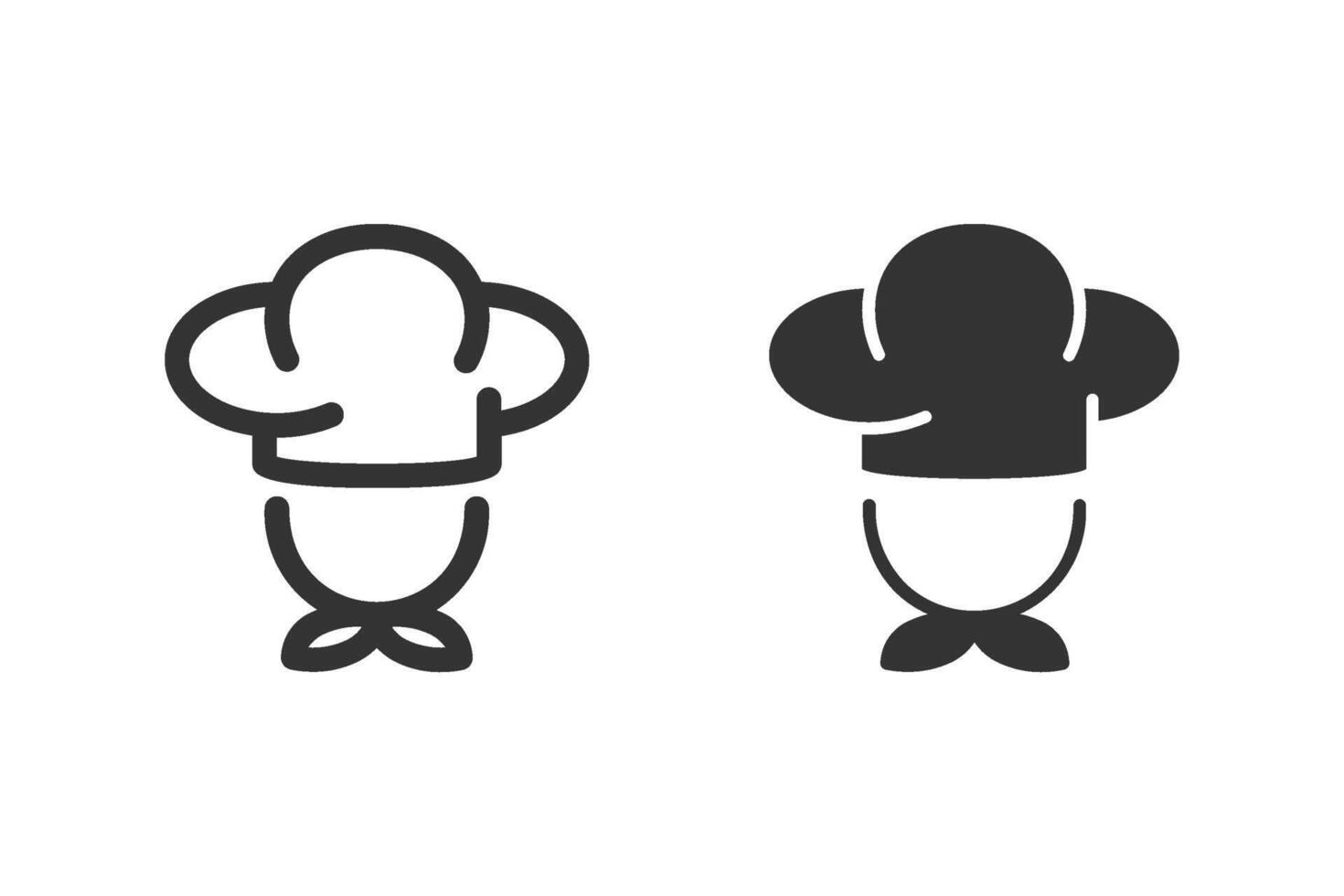 Chef in a cooking hat logo design. Kitchen simple black icon. vector