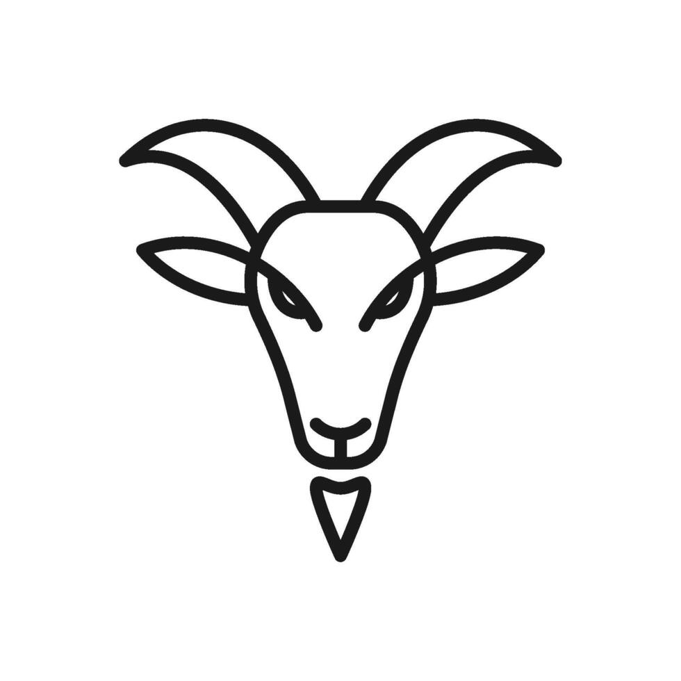 Minimalist goat head. Perfect for design projects, logo creation. Suitable for various uses, including websites, print, and social media vector
