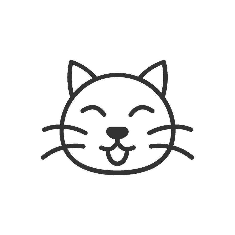 Happy Cat Face Icon. Perfect for use in various design projects. Features a smiling expression. Suitable for web design, print materials, and more vector