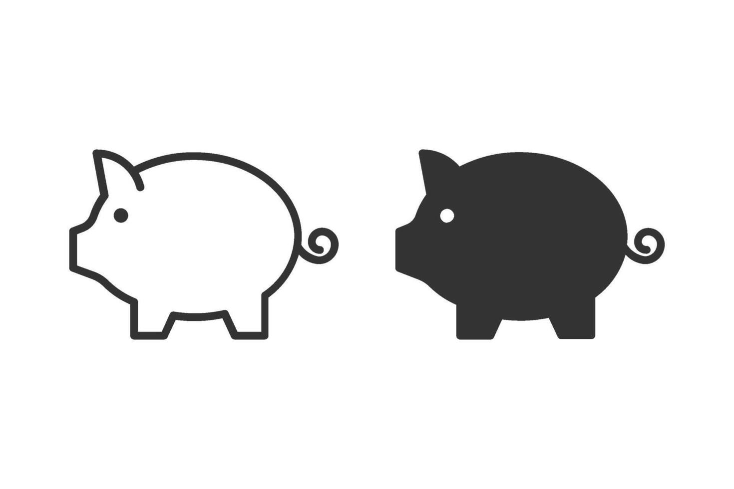 Simple piggy bank icon set. perfect for financial and savings concepts. ideal for use in websites, apps vector