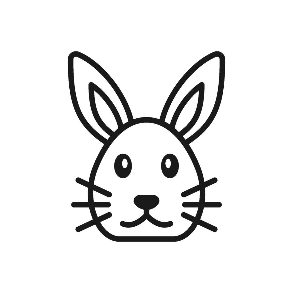 Minimalist rabbit head illustration. ideal for designs related to animals, nature, or children. vector