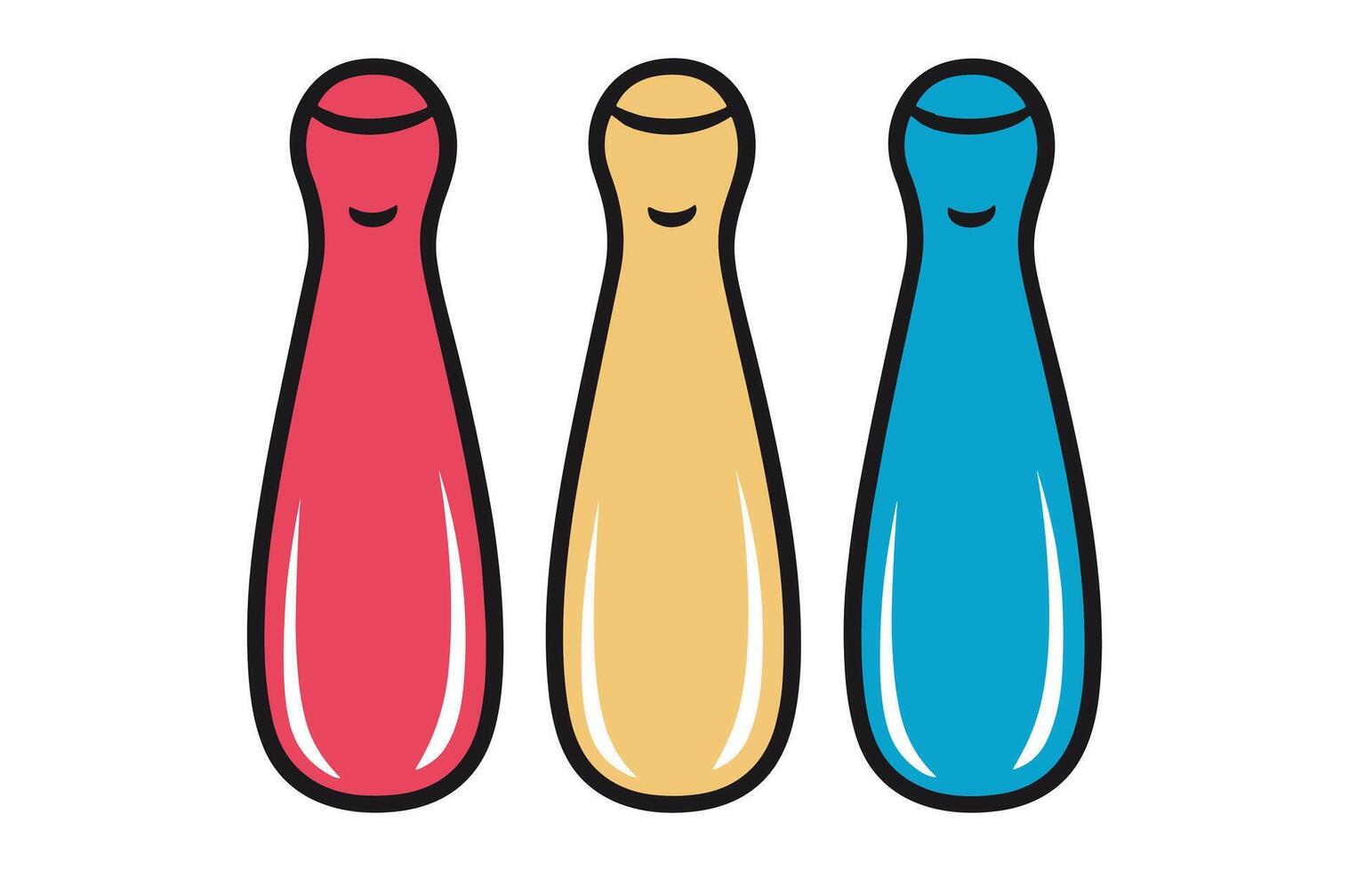 Bowling Pins illustration Clipart isolated on a white background vector