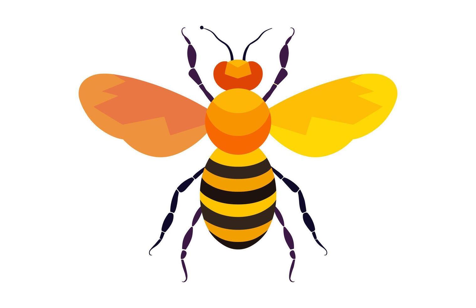 Colorful Honeybee illustration Clipart vector