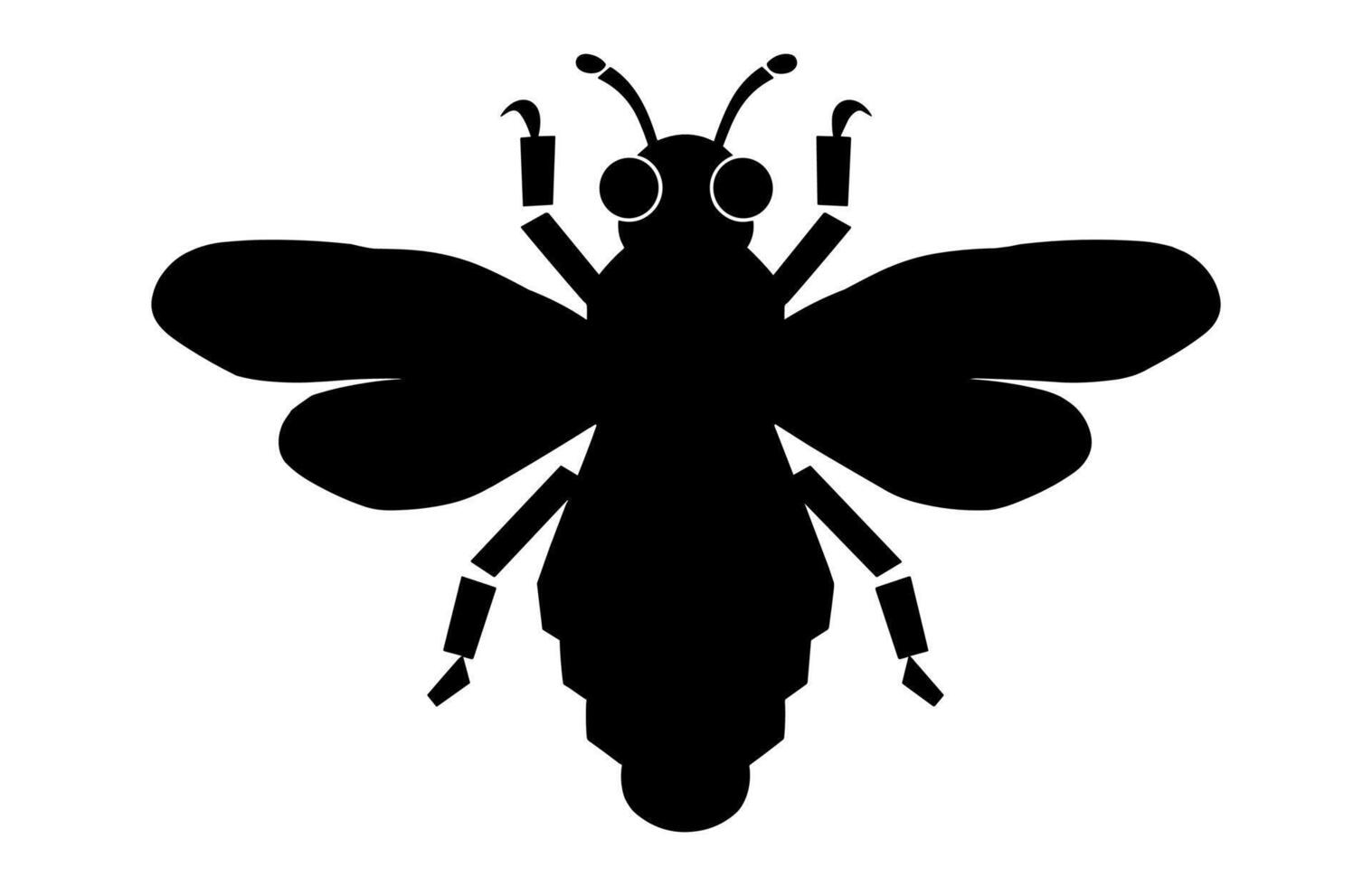 Bee Black Clipart isolated on a white background vector