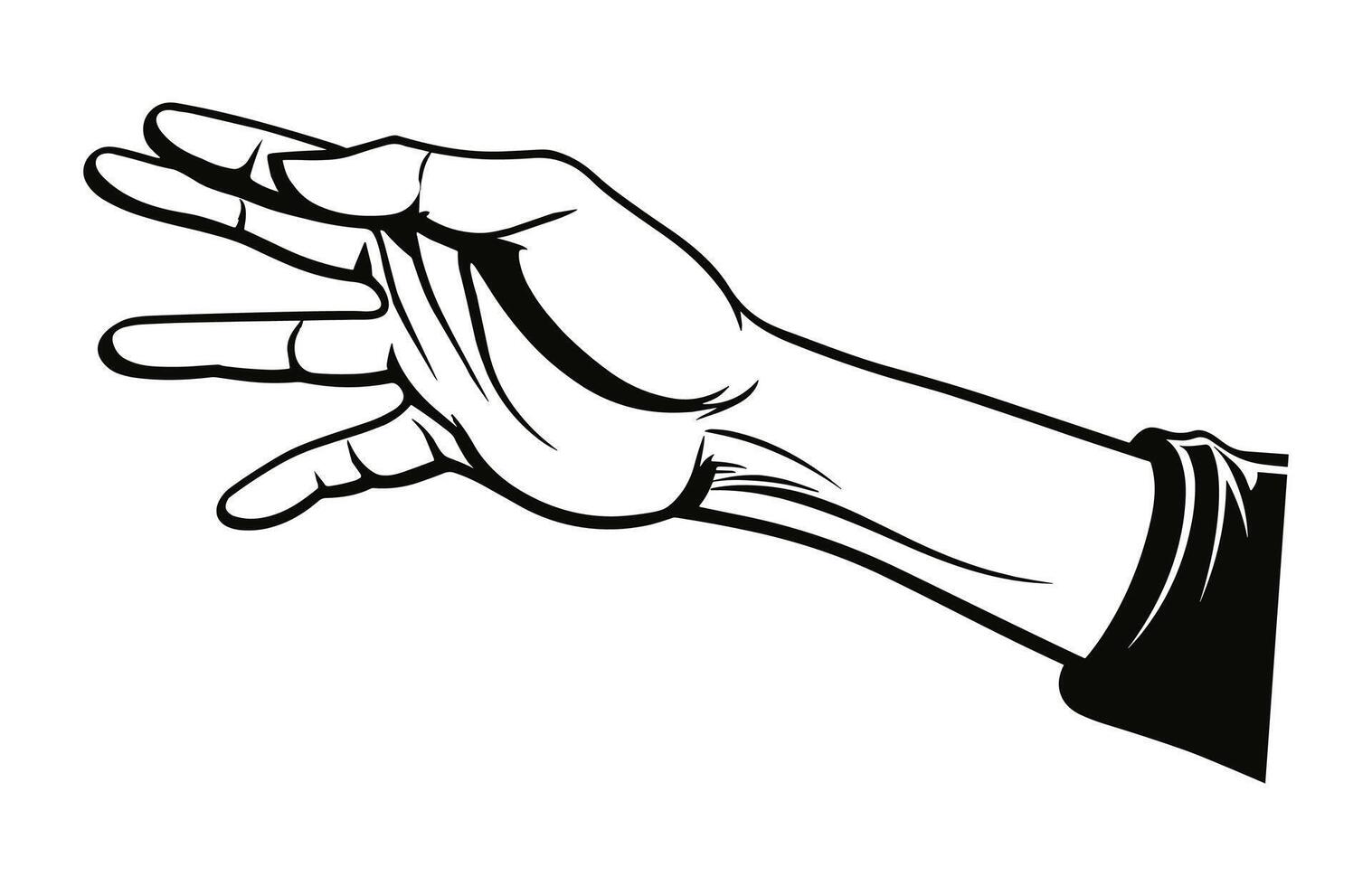 Helping Hand Black Clipart isolated on a white background vector