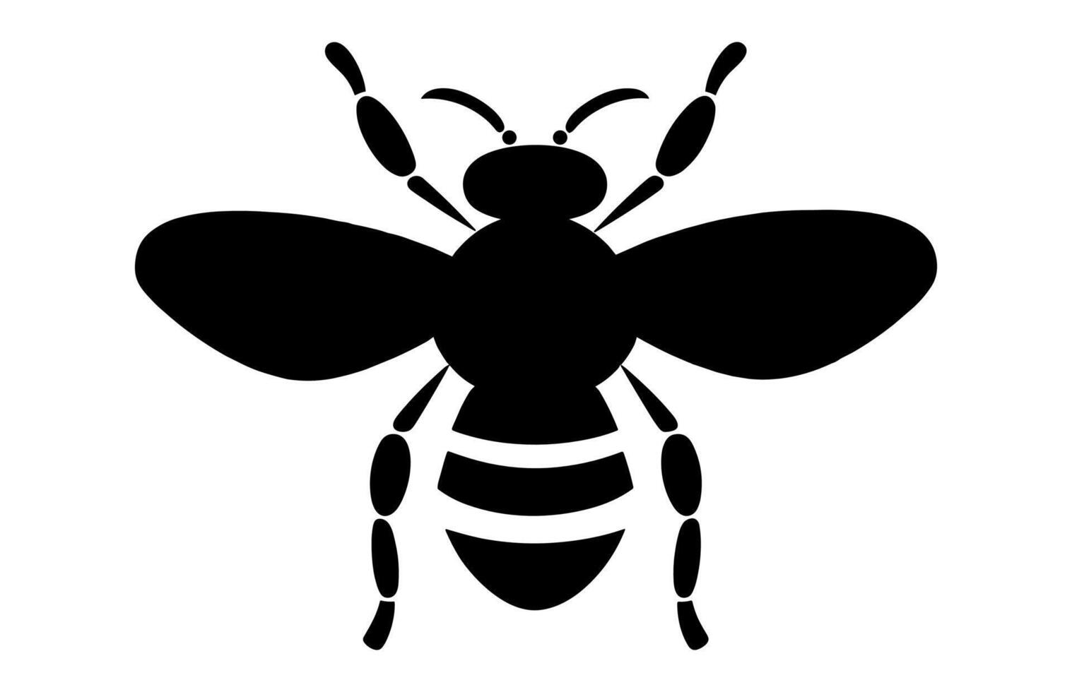Honey Bee Silhouette isolated on a white background vector
