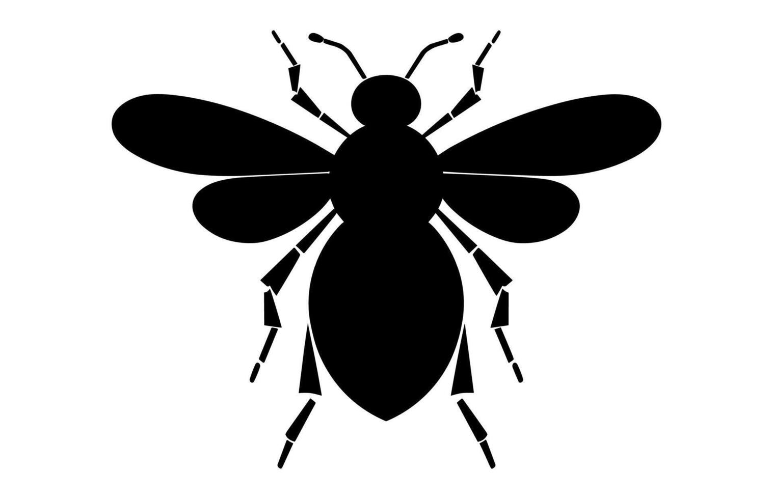 Honeybee Silhouette isolated on a white background vector